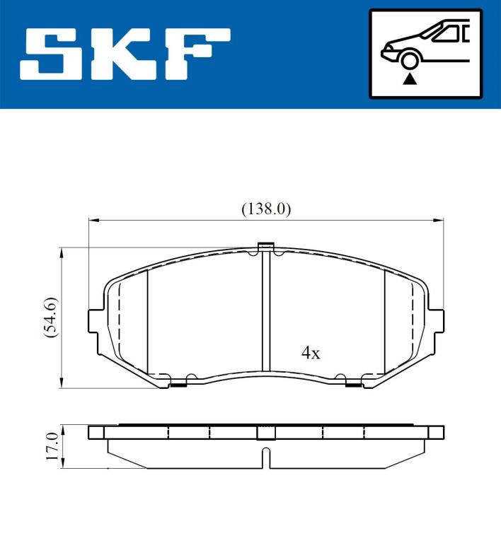 Jogo de 4 pastilhas de travão SKF ref. VKBP 80417 A